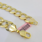 14K Real Yellow Gold Cuban Curb Bracelet Solid 15mm Link 8.5" inch Genuine