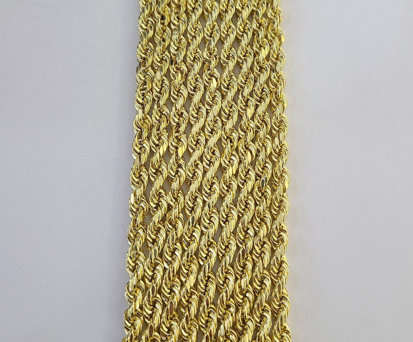 10k Yellow Gold Rope Chain 5mm 18"-26" Inch Real Gold 10kt All Sizes