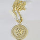 10k Yellow Gold Chain Head Charm Pendant Set 5mm Miami Cuban Link Necklace Real