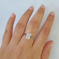 REAL 14k White Gold 2CT Diamond Ring Lab Created Wedding Engagement, Radiant