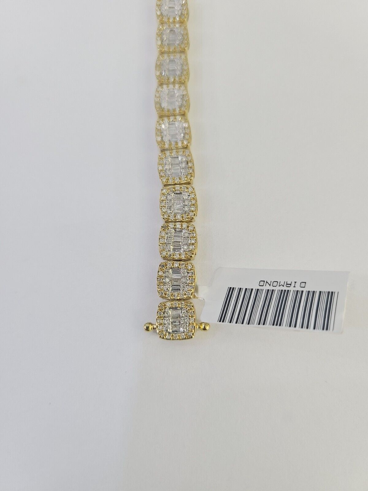 10K Yellow Gold Diamond Bracelet Women Ladies 7" REAL Genuine Gold