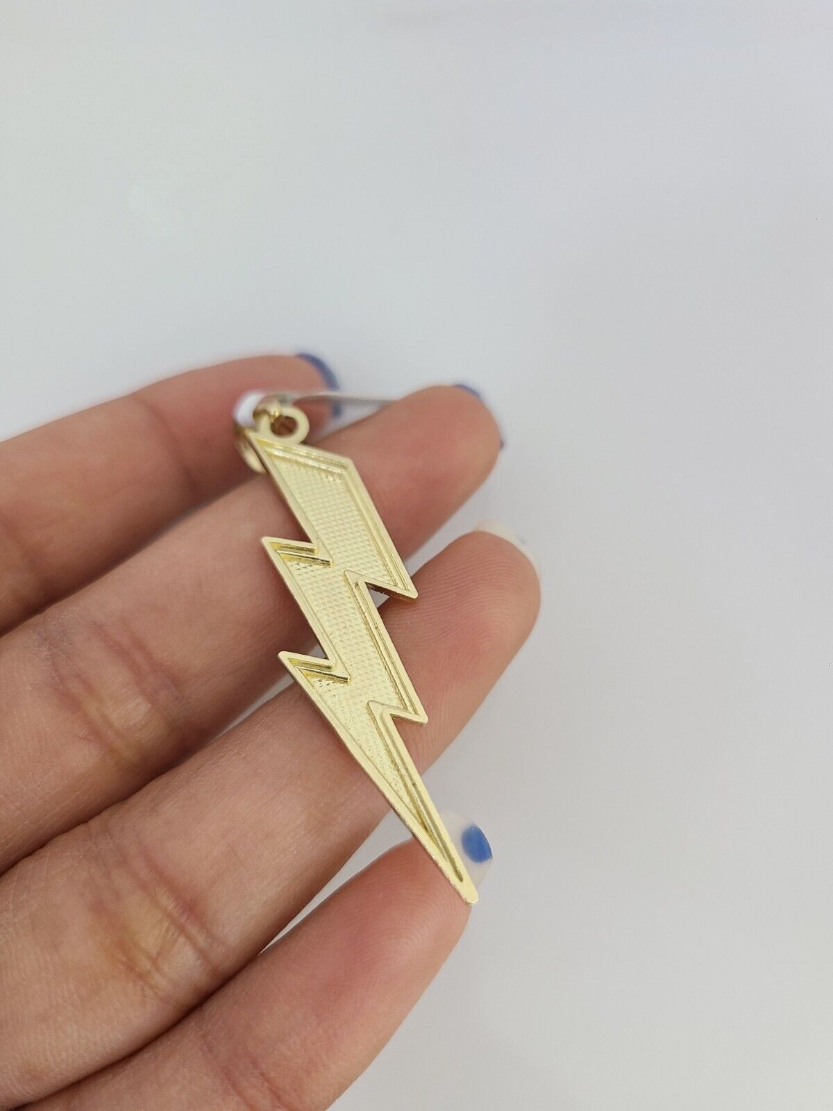 10k Gold Miami Cuban Chain Lightning Charm Pendant 3mm 18-28in Necklace Set