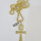 10k Gold Byzantine Necklace Ankh Cross Charm 18-28 inch 3mm SET Chain Pendant