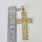 10k Jesus Cross Crucifix Charm Pendant Yellow Gold Men Women 3" 2.25" 2" Real