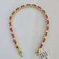 Real 10K Yellow Gold Pink Tennis Bracelet 4mm 7.5 Inches 10kt Gold