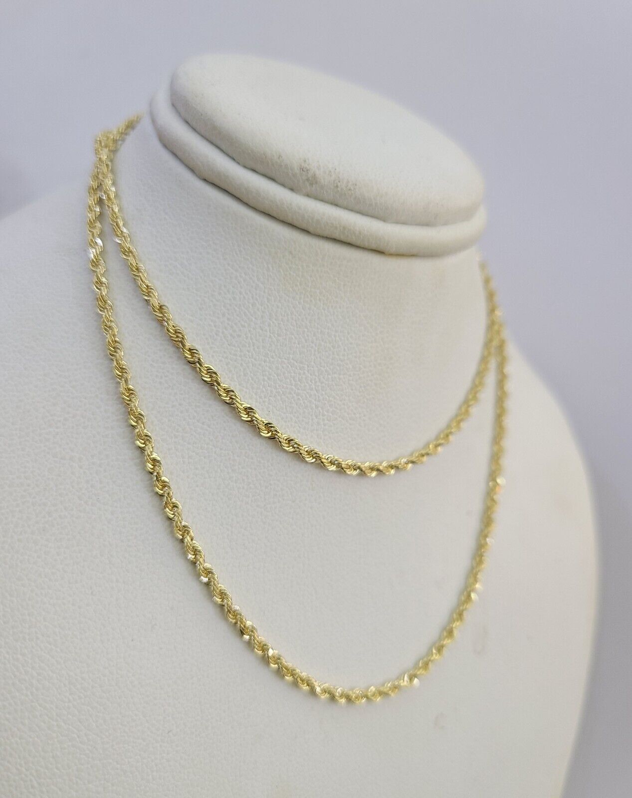 14k Solid Rope Chain Necklace 2mm 16"-24" Inch Yellow Gold Men Women 14Kt