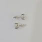 14k White gold Square Earrings Diamond screw-back Lab Created Women Men Studs