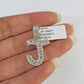 10k Yellow Gold Diamond J Charm Pendant Initial Alphabet Letter Real Genuine