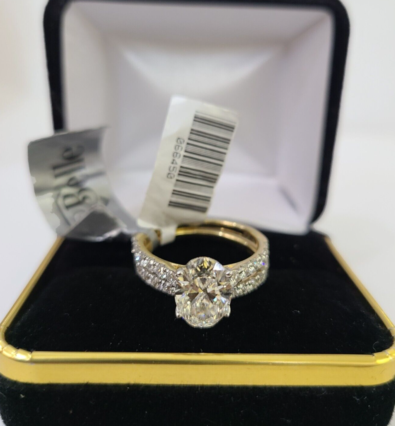 Real 14k Yellow Gold Diamond Ladies Ring SETLab Created Women Engagement Wedding