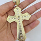 10K Franco Chain Jesus Cross Pendant Charm Necklace 20"-26" 5mm Gold Yellow SET