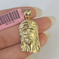 Real 14K Yellow Gold Jesus Head Pendant Charm Genuine 1.25"