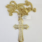 10K Miami Cuban Link Chain Jesus Cross Pendent Charm 6mm 20"-30" Necklace