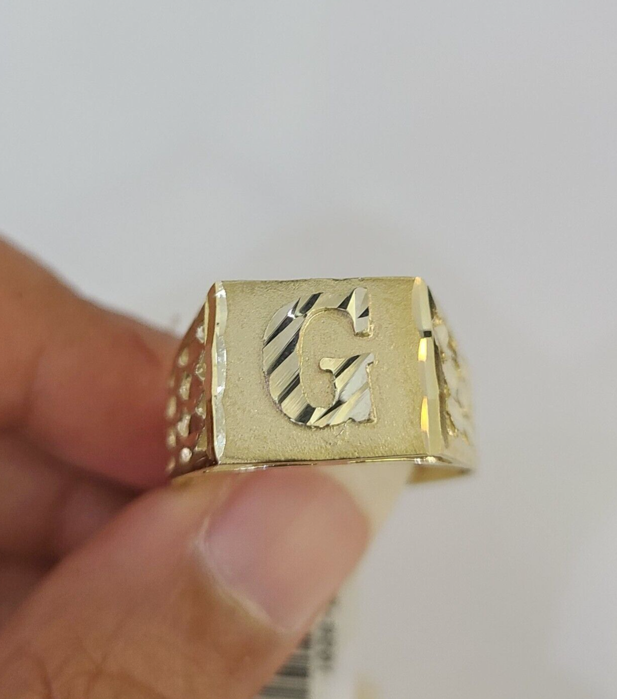 Real 10k Initial G Casual Ring Alphabet Yellow Gold 10kt Genuine