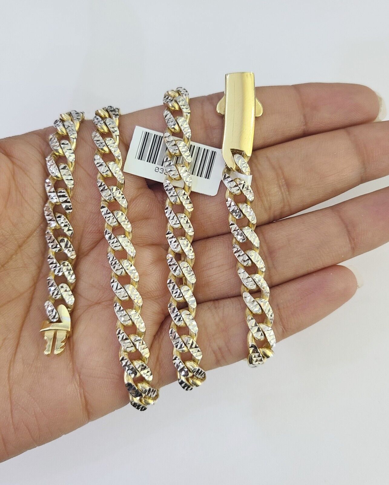 Real 10k Royal Monaco Chain 6mm Diamond Cut 22 inches Yellow Gold Necklace