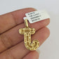 10K Franco Chain Diamond J Pendant Initial Charm Letter Necklace 18"-24" 1.5mm