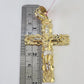 14k Gold Chain Jesus Cross Charm Solid Cuban Curb 5mm 20"-26" Inch SET Necklace