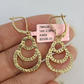 14k Chandelier Dangle Earrings Yellow Gold Push Back Real Women Genuine 14Kt