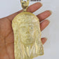 10k Gold Byzantine Necklace Jesus Head Charm 20-30 inches 9mm REAL SET Chain