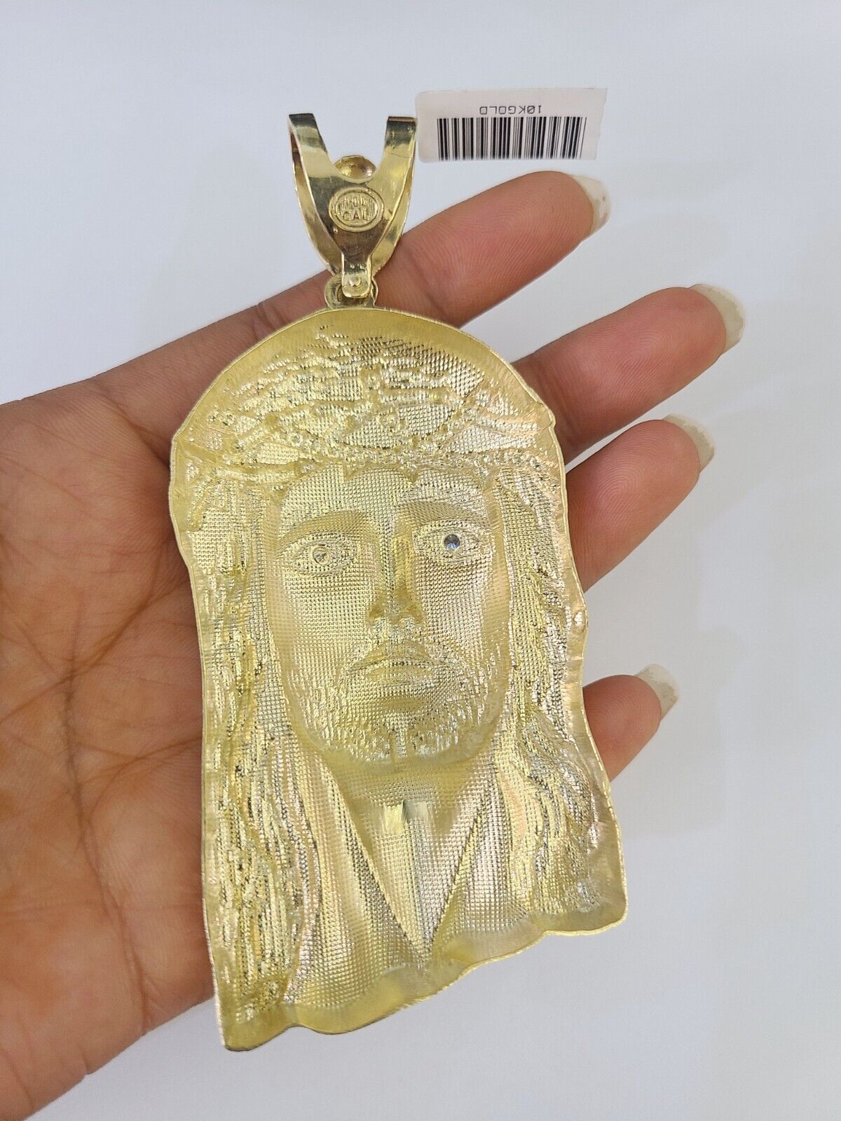 10k Gold Byzantine Necklace Jesus Head Charm 20-30 inches 9mm REAL SET Chain