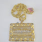 Real 14k Solid Rope Chain Last Supper Charm Set 6mm 18"-30" Necklace Gold