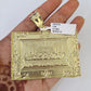 Real 10k Rope Chain Last Supper Charm Set 10mm 20"-30" Inch Necklace Yellow Gold