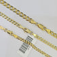 10k Gold Solid Cuban Curb Necklace Chain 3mm 4mm 5mm 18-28 Inches 10kt Yellow