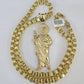 10k Gold Byzantine Necklace Saint Jude Charm Pendant 20"-30" 8mm SET Chain