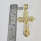 10k Gold Byzantine Necklace Jesus Cross Charm 20-30 inches 6mm SET Chain Pendant