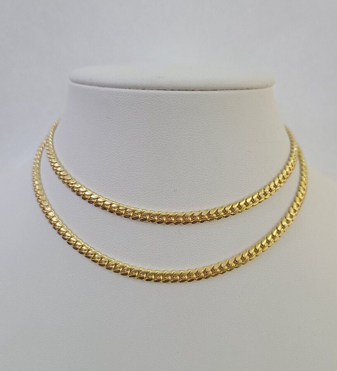 18k Solid Miami Cuban Necklace Chain Yellow Gold 4mm 22" Inch Genuine Real