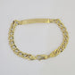 10k Cuban Link ID Bracelet 9" Lobster Clasp Real 10Kt Yellow Gold