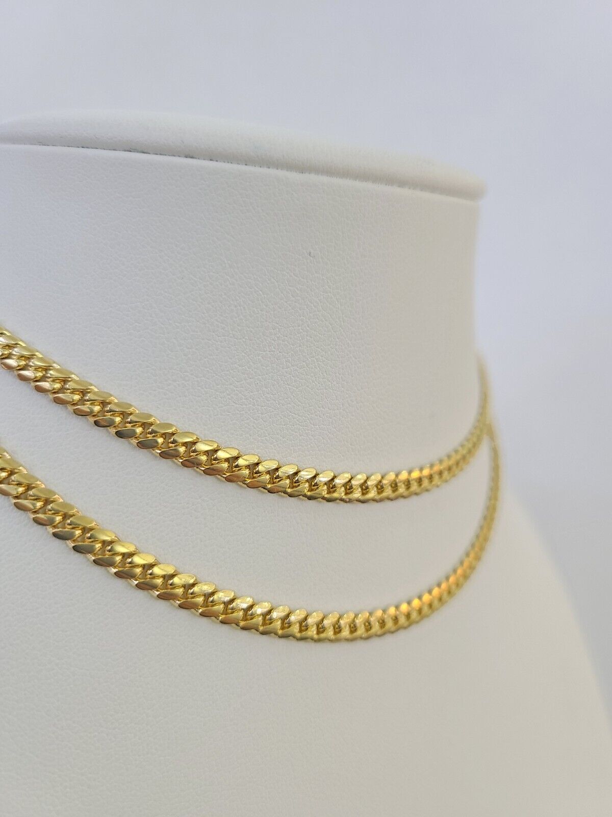 18k Solid Miami Cuban Necklace Chain Yellow Gold 4mm 28" Inch Genuine Real