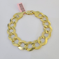 14K Real Yellow Gold Cuban Curb Bracelet Solid 15mm Link 8.5" inch Genuine