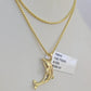 10K Solid Franco Chain Dolphin Pendant Charm Necklace 16"-22" 1mm Gold