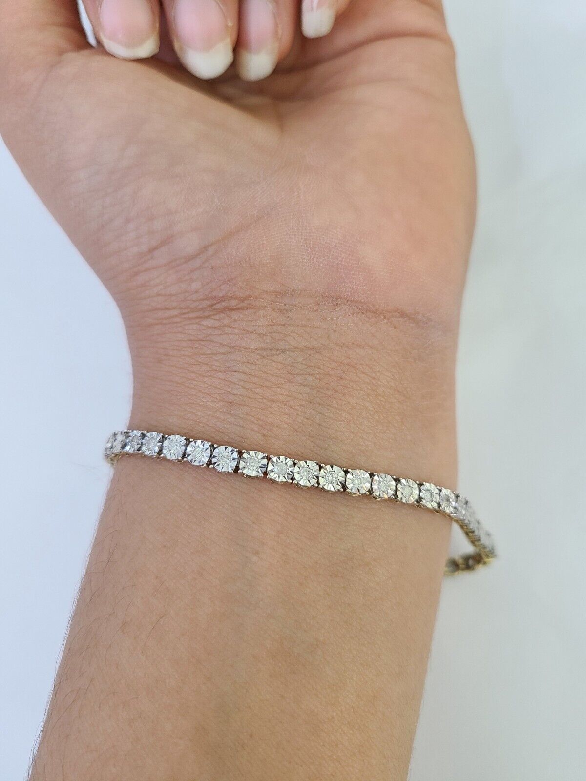 10K Yellow Gold Diamond Bracelet Women Ladies 7 REAL Genuine Gold GDJ 10k-yellow-gold-diamond-bracelet-women-ladies-7-real-genuine-gold-gdj