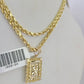 10k Gold Initial N Charm Rope Chain 16"-26" 2.5mm SET Necklace Alphabet Pendant