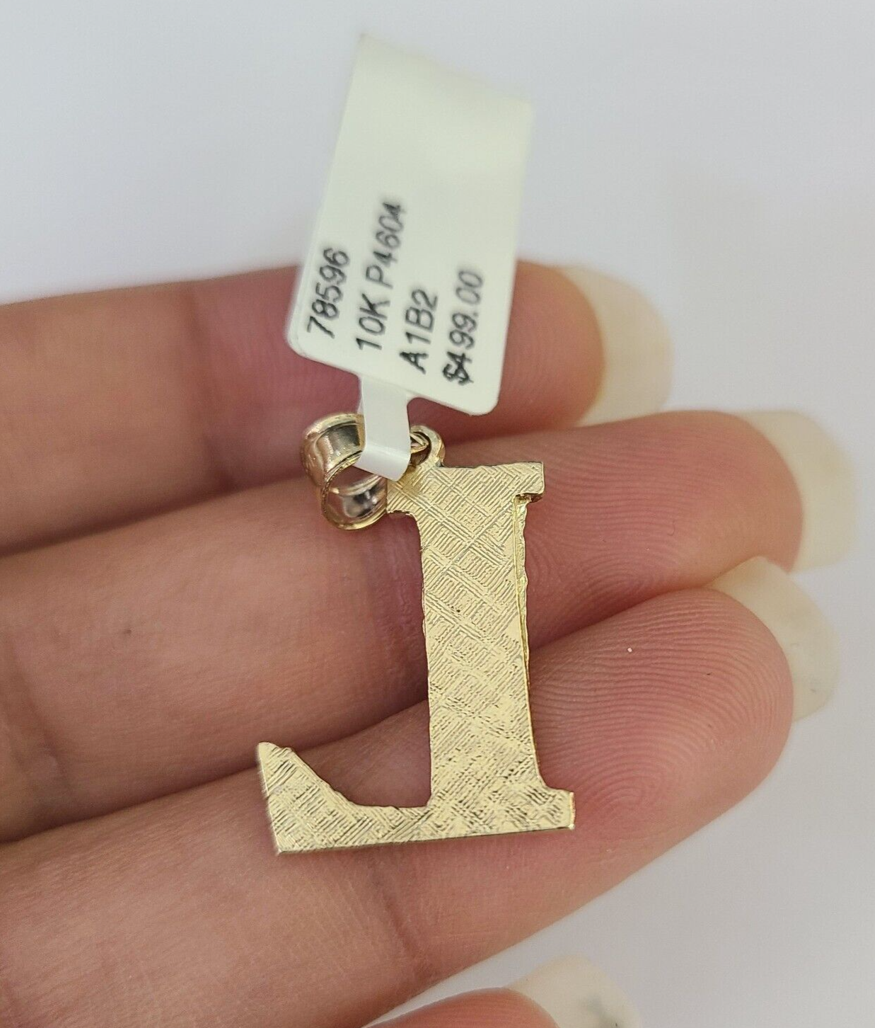 10k Gold Initial L Charm Rope Chain 16"-26" 2.5mm SET Necklace Alphabet Pendant