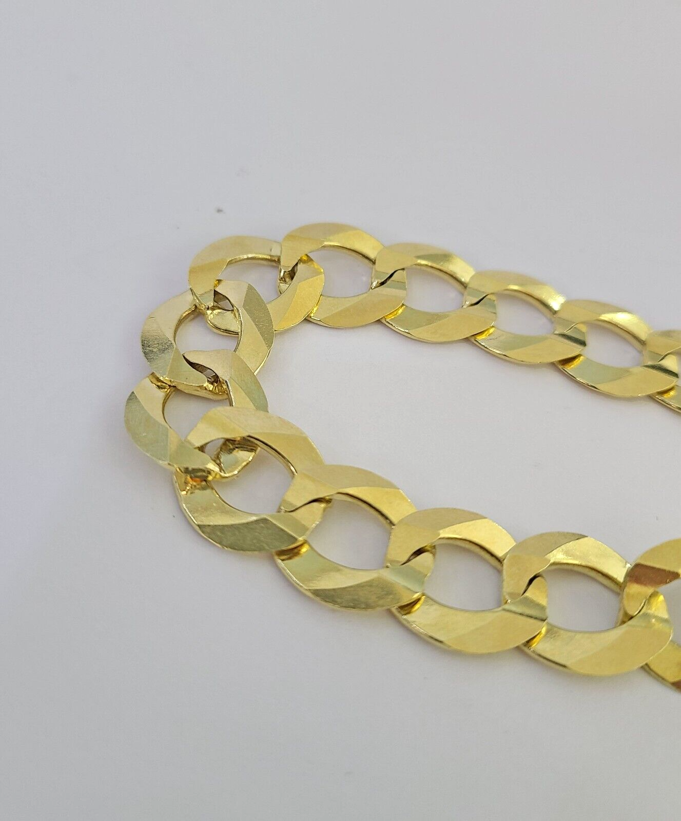 14K Real Yellow Gold Cuban Curb Bracelet Solid 15mm Link 8.5" inch Genuine