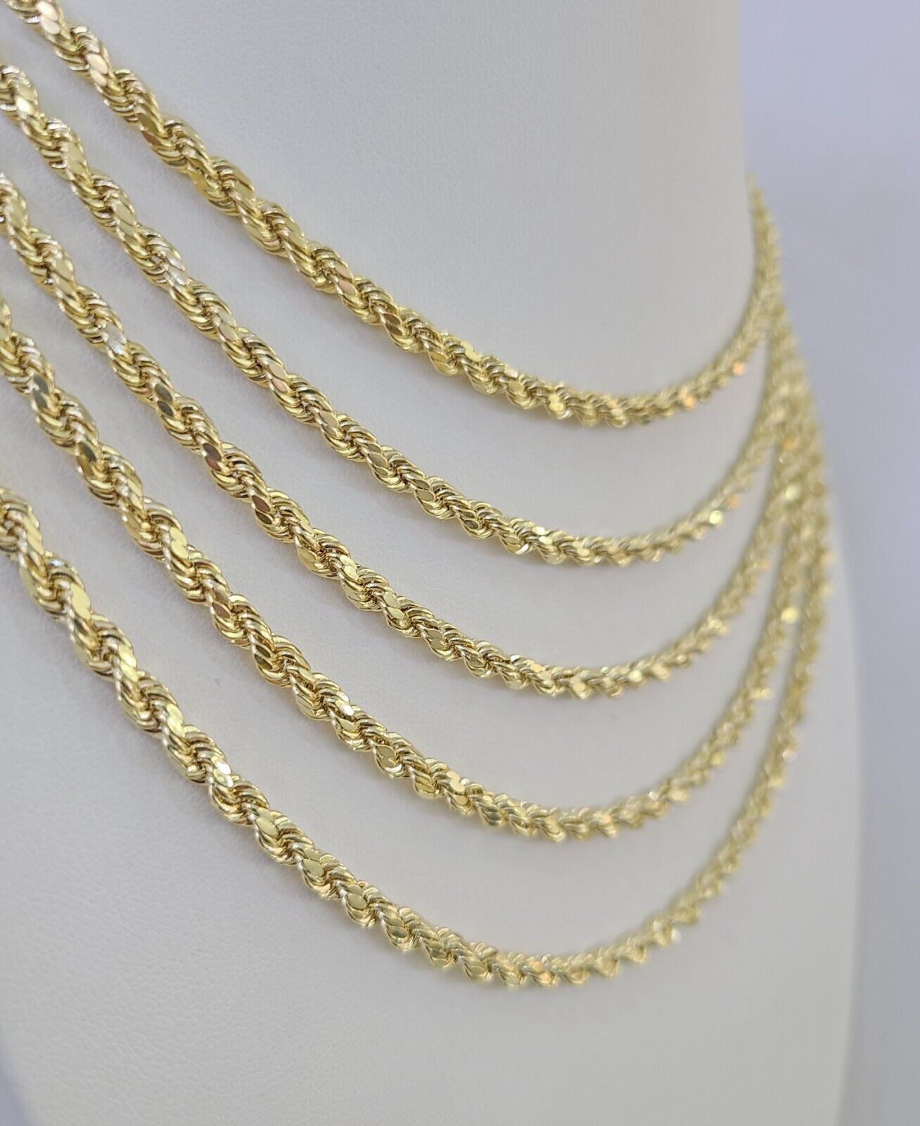 14k Real Rope Chain Necklace 4mm 18"-26" Inch Yellow Gold Men Women Genuine