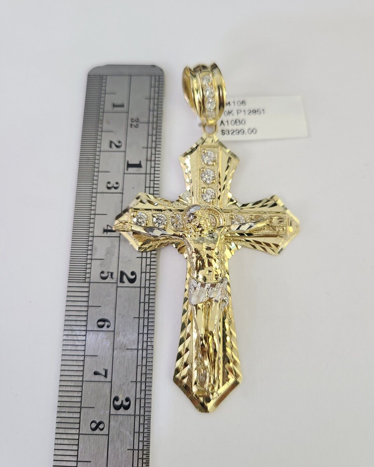 10K Miami Cuban Link Chain Jesus Cross Pendent Charm 6mm 20"-30" Necklace