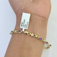 Real 10K Yellow Gold Purple Tennis Bracelet 4mm 7.5 Inches 10kt Gold