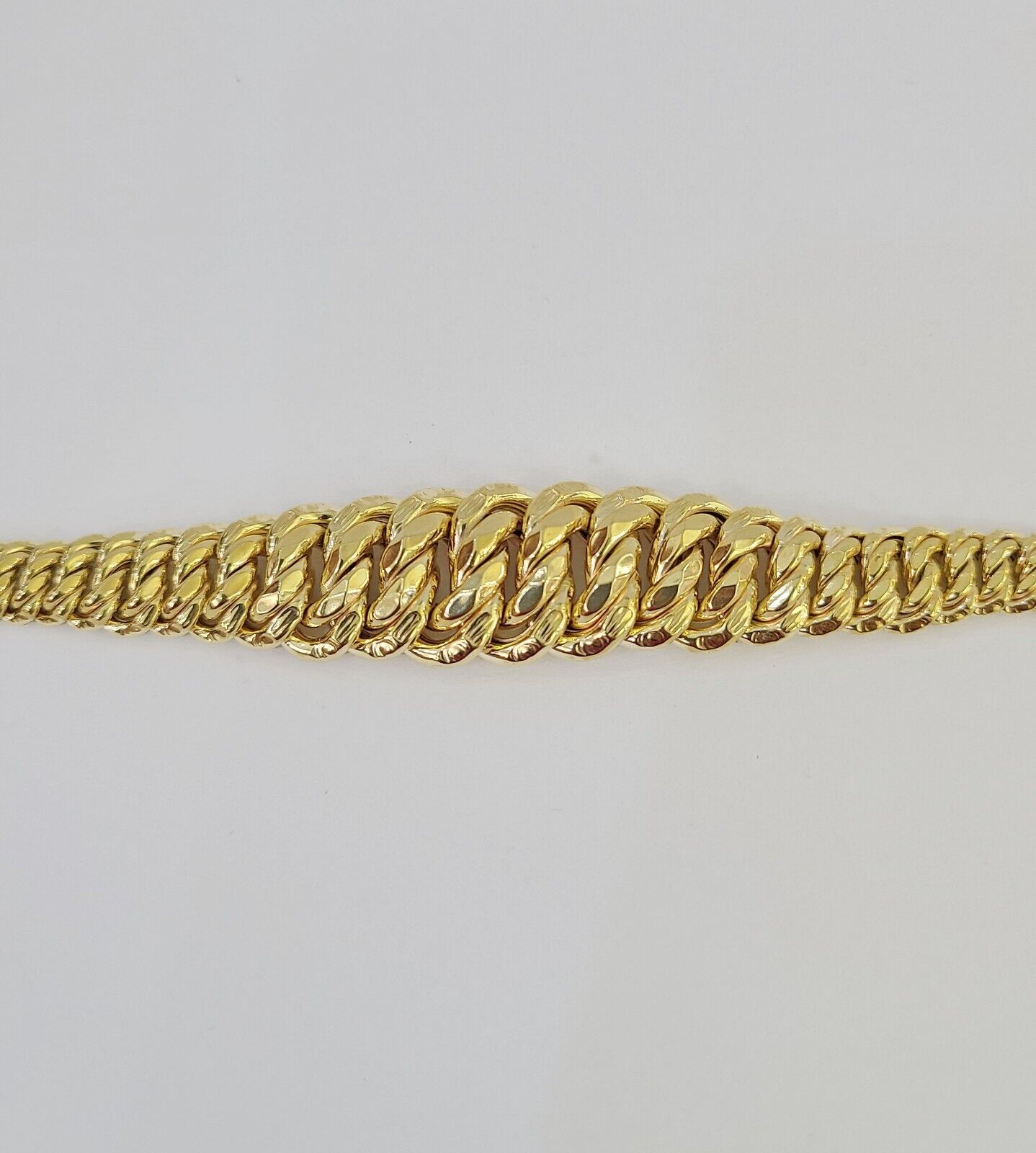 10K Gold Flat Byzantine Link Princesa Bracelet 7mm 7.5" inch Real Yellow