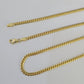 18k Solid Miami Cuban Chain Yellow Gold 3mm 20" Inch Genuine Necklace Real