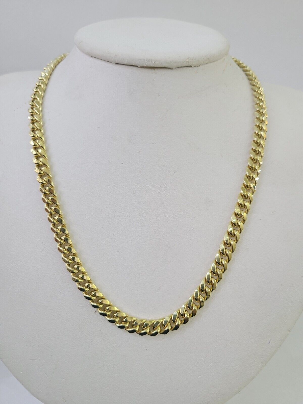 10K Miami Cuban Link Chain Yellow Gold Real 7mm 22 inch Necklace Mens Box Lock