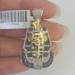 10k Pharaoh Head Diamond Pendant Charm Yellow Gold Men Women Real 10Kt 1.5 inch