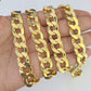 Real 10k Cuban Curb Link chain SET Yellow Gold 11mm 20-30Inch Necklace Men Women