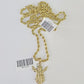 10k Solid Rope Chain 3mm Jesus Full Body Pendant Charm Necklace SET 18-28 in