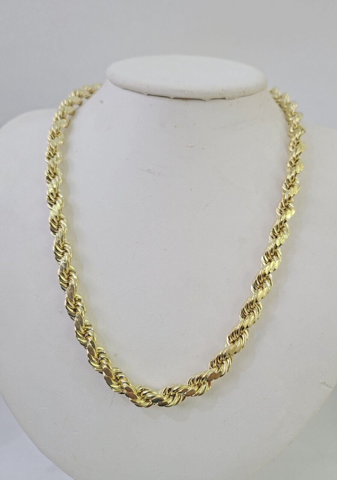 Real 10k Rope Chain Yellow Gold Necklace 8mm 18-28 Inch Mens 10kt