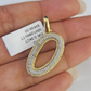 10k Yellow Gold Diamond O Charm Pendant Initial Alphabet Letter Real Genuine