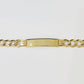 10k Yellow Gold Cuban Link ID Bracelet Solid 8" 9mm Lobster Clasp Real 10Kt