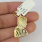 10K Gold Miami Cuban Chain Jesus Head Charm 18"-28" 3mm REAL Pendant Necklace